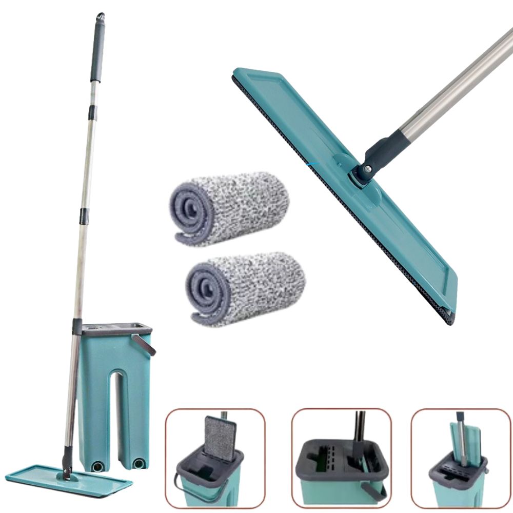 Rodo Flat Mop E Balde Lava E Seca Profissional 2 Refil Oba Presentes