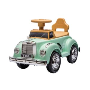 Carrinho Elétrico Infantil Verde Retrô com Detalhes Cromados