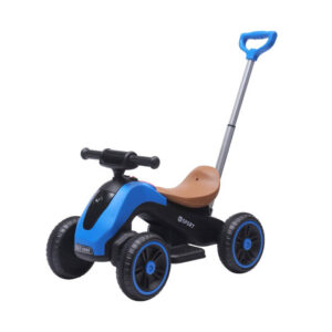 Quadriciclo Elétrico Infantil Azul Recarregável c/Empurrador