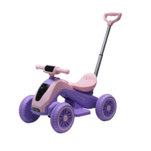 Quadriciclo Elétrico Infantil Roxo Recarregável c/Empurrador