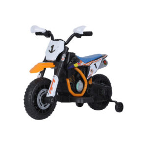 Moto Elétrica Infantil Laranja Led e Rodinhas Recarregável