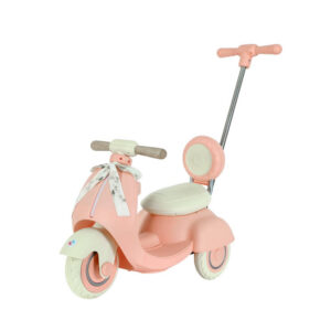 Moto Elétrica Infantil Rosa com Empurrador Motor de 380w