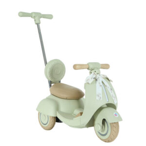 Moto Elétrica Infantil Verde com Empurrador Motor de 380w