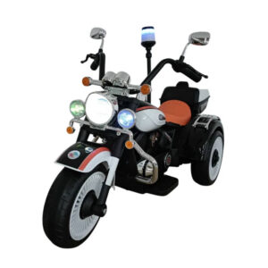 Moto Elétrica Infantil 12v Chopper Branca com Sirene e Luzes