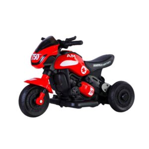 Mini Moto Vermelha Esportiva Elétrica com Som Luzes e Música