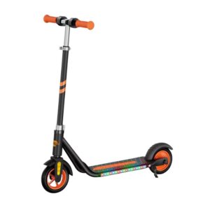 Patinete Elétrico Infantil Preto com Led e Pezinho de Apoio