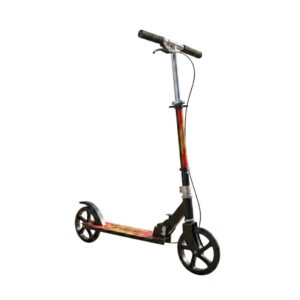 Patinete Infantil Preto Dobrável com Rodas Grandes e Pezinho
