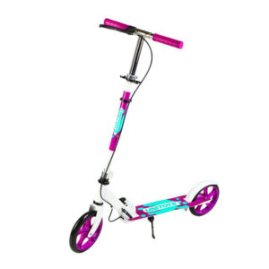 Patinete Infantil Branco Dobrável Rodas Grandes e Pezinho