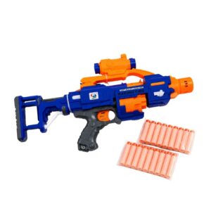 Lançador de 20 Dardos Nerf Azul Semi Automático com Alvo