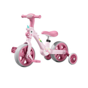 Bicicleta Infantil Unicórnio Rosa Candy Com Pedal e Rodinhas