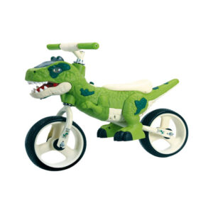 Bicicleta de Equilíbrio Dinossauro T-Rex Verde com Luz e Som