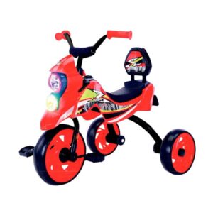 Triciclo Vermelho Infantil Estilo Moto Farol Frontal com Led